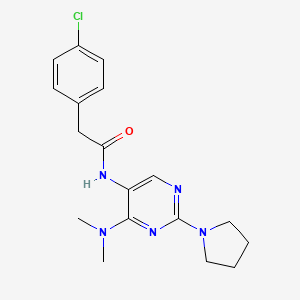 molecular formula C18H22ClN5O B2780654 2-(4-chlorophenyl)-N-(4-(dimethylamino)-2-(pyrrolidin-1-yl)pyrimidin-5-yl)acetamide CAS No. 1797669-62-5