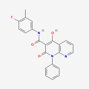 molecular formula C22H16FN3O3 B2780657 N-(4-fluoro-3-methylphenyl)-4-hydroxy-2-oxo-1-phenyl-1,2-dihydro-1,8-naphthyridine-3-carboxamide CAS No. 1251546-81-2
