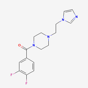 molecular formula C16H18F2N4O B2780660 (4-(2-(1H-imidazol-1-yl)ethyl)piperazin-1-yl)(3,4-difluorophenyl)methanone CAS No. 1396758-90-9