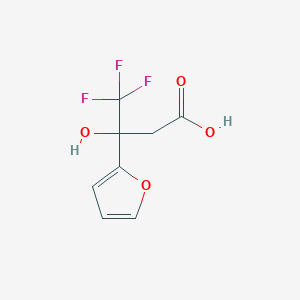 molecular formula C8H7F3O4 B2780670 4,4,4-Trifluoro-3-(furan-2-yl)-3-hydroxybutanoic acid CAS No. 923163-46-6