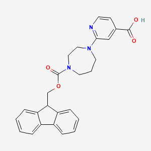 molecular formula C26H25N3O4 B2780682 2-(4-{[(9H-fluoren-9-yl)methoxy]carbonyl}-1,4-diazepan-1-yl)pyridine-4-carboxylic acid CAS No. 2091634-91-0