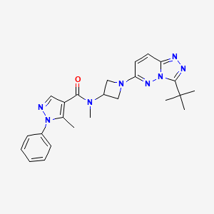 molecular formula C24H28N8O B2780688 N-(1-(3-(tert-butyl)-[1,2,4]triazolo[4,3-b]pyridazin-6-yl)azetidin-3-yl)-N,5-dimethyl-1-phenyl-1H-pyrazole-4-carboxamide CAS No. 2309344-50-9