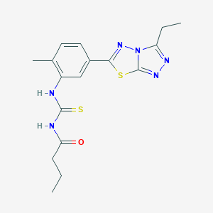 N-{[5-(3-ethyl[1,2,4]triazolo[3,4-b][1,3,4]thiadiazol-6-yl)-2-methylphenyl]carbamothioyl}butanamide