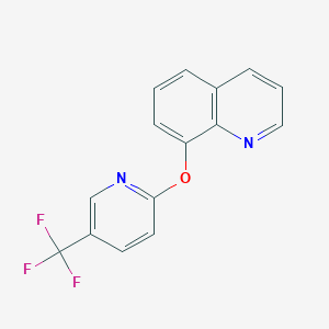 molecular formula C15H9F3N2O B2780692 8-(5-(Trifluoromethyl)-2-pyridyloxy)quinoline CAS No. 356580-92-2