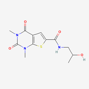 N-(2-hydroxypropyl)-1,3-dimethyl-2,4-dioxo-1,2,3,4-tetrahydrothieno[2,3-d]pyrimidine-6-carboxamide