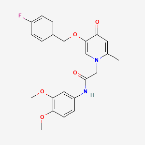 molecular formula C23H23FN2O5 B2780697 N-(3,4-dimethoxyphenyl)-2-(5-((4-fluorobenzyl)oxy)-2-methyl-4-oxopyridin-1(4H)-yl)acetamide CAS No. 946204-86-0