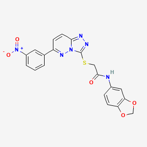 molecular formula C20H14N6O5S B2780699 N-(benzo[d][1,3]dioxol-5-yl)-2-((6-(3-nitrophenyl)-[1,2,4]triazolo[4,3-b]pyridazin-3-yl)thio)acetamide CAS No. 894056-87-2