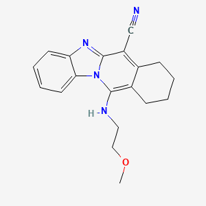 molecular formula C19H20N4O B2780700 11-[(2-Methoxyethyl)amino]-7,8,9,10-tetrahydrobenzimidazo[1,2-b]isoquinoline-6-carbonitrile CAS No. 612523-20-3