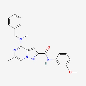 molecular formula C23H23N5O2 B2780701 4-[benzyl(methyl)amino]-N-(3-methoxyphenyl)-6-methylpyrazolo[1,5-a]pyrazine-2-carboxamide CAS No. 1775454-23-3