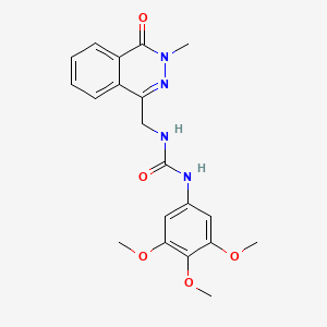 molecular formula C20H22N4O5 B2780708 1-((3-Methyl-4-oxo-3,4-dihydrophthalazin-1-yl)methyl)-3-(3,4,5-trimethoxyphenyl)urea CAS No. 1396782-01-6