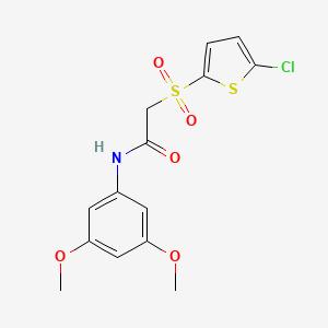 molecular formula C14H14ClNO5S2 B2780709 2-((5-chlorothiophen-2-yl)sulfonyl)-N-(3,5-dimethoxyphenyl)acetamide CAS No. 1021020-98-3