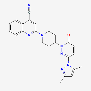 molecular formula C24H23N7O B2780712 2-[4-[3-(3,5-Dimethylpyrazol-1-yl)-6-oxopyridazin-1-yl]piperidin-1-yl]quinoline-4-carbonitrile CAS No. 2380057-83-8