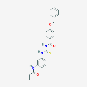 molecular formula C24H23N3O3S B278072 4-(benzyloxy)-N-{[3-(propanoylamino)phenyl]carbamothioyl}benzamide 