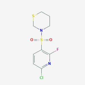 molecular formula C9H10ClFN2O2S2 B2780721 3-(6-Chloro-2-fluoropyridin-3-yl)sulfonyl-1,3-thiazinane CAS No. 2188404-67-1