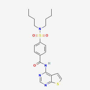 molecular formula C21H26N4O3S2 B2780728 4-(N,N-dibutylsulfamoyl)-N-(thieno[2,3-d]pyrimidin-4-yl)benzamide CAS No. 1235318-92-9