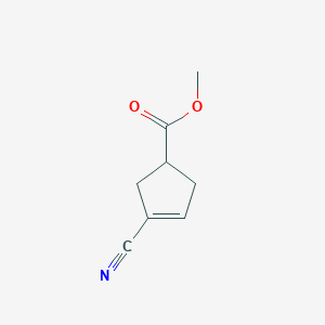 molecular formula C8H9NO2 B2780739 Methyl 3-cyanocyclopent-3-ene-1-carboxylate CAS No. 2445791-52-4