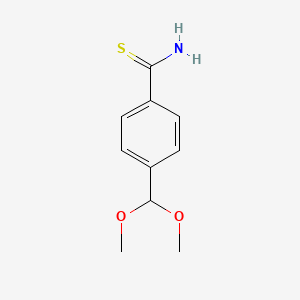 molecular formula C10H13NO2S B2780745 4-(Dimethoxymethyl)benzenecarbothioamide CAS No. 2279122-14-2