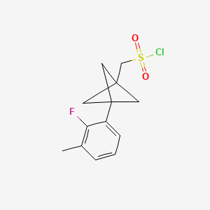 molecular formula C13H14ClFO2S B2780749 [3-(2-Fluoro-3-methylphenyl)-1-bicyclo[1.1.1]pentanyl]methanesulfonyl chloride CAS No. 2287300-65-4