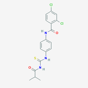 molecular formula C18H17Cl2N3O2S B278075 2,4-dichloro-N-(4-{[(isobutyrylamino)carbothioyl]amino}phenyl)benzamide 
