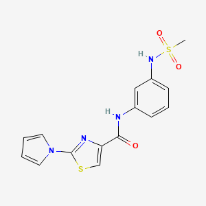 molecular formula C15H14N4O3S2 B2780754 N-(3-(methylsulfonamido)phenyl)-2-(1H-pyrrol-1-yl)thiazole-4-carboxamide CAS No. 1207057-99-5