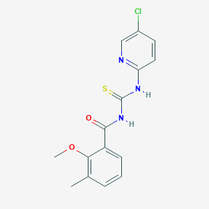 molecular formula C15H14ClN3O2S B278077 N-[(5-chloropyridin-2-yl)carbamothioyl]-2-methoxy-3-methylbenzamide 