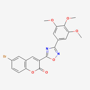 molecular formula C20H15BrN2O6 B2780780 6-bromo-3-[3-(3,4,5-trimethoxyphenyl)-1,2,4-oxadiazol-5-yl]-2H-chromen-2-one CAS No. 892757-92-5
