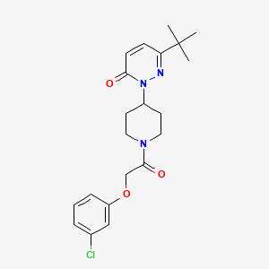 molecular formula C21H26ClN3O3 B2780781 6-Tert-butyl-2-[1-[2-(3-chlorophenoxy)acetyl]piperidin-4-yl]pyridazin-3-one CAS No. 2320821-38-1