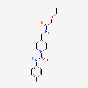 molecular formula C17H24FN3O3 B2780782 4-((2-ethoxyacetamido)methyl)-N-(4-fluorophenyl)piperidine-1-carboxamide CAS No. 1235185-38-2