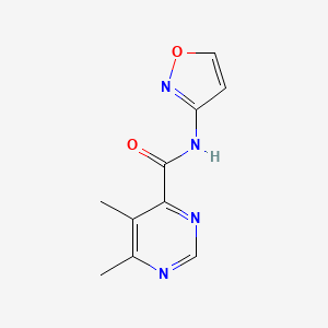 molecular formula C10H10N4O2 B2780783 5,6-dimethyl-N-(1,2-oxazol-3-yl)pyrimidine-4-carboxamide CAS No. 2415525-84-5