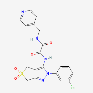 molecular formula C19H16ClN5O4S B2780786 N1-(2-(3-氯苯基)-5,5-二氧代-4,6-二氢-2H-噻吩[3,4-c]吡唑-3-基)-N2-(吡啶-4-基甲基)草酰胺 CAS No. 899944-40-2