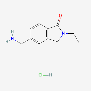 molecular formula C11H15ClN2O B2780794 5-(Aminomethyl)-2-ethyl-3H-isoindol-1-one;hydrochloride CAS No. 2580226-51-1