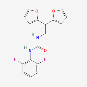 molecular formula C17H14F2N2O3 B2780795 1-(2,2-Di(furan-2-yl)ethyl)-3-(2,6-difluorophenyl)urea CAS No. 2210140-45-5