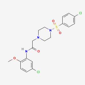 molecular formula C19H21Cl2N3O4S B2780796 N-(5-氯-2-甲氧基苯基)-2-[4-(4-氯苯基)磺酰基哌嗪-1-基]乙酰胺 CAS No. 848597-69-3