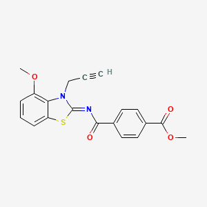 molecular formula C20H16N2O4S B2780821 Methyl 4-[(4-methoxy-3-prop-2-ynyl-1,3-benzothiazol-2-ylidene)carbamoyl]benzoate CAS No. 868674-18-4