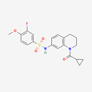 N-[1-(cyclopropanecarbonyl)-3,4-dihydro-2H-quinolin-7-yl]-3-fluoro-4-methoxybenzenesulfonamide