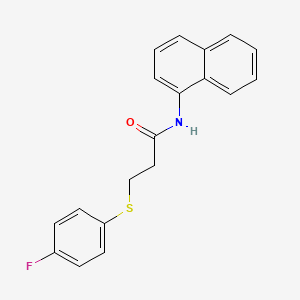 molecular formula C19H16FNOS B2780825 3-(4-氟苯基)硫基-N-萘-1-基丙酰胺 CAS No. 896357-34-9