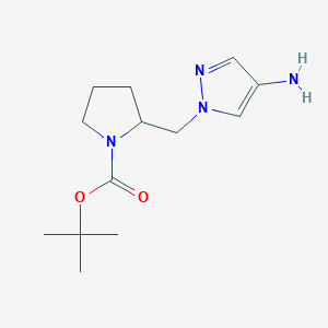 molecular formula C13H22N4O2 B2780830 Tert-butyl 2-[(4-aminopyrazol-1-yl)methyl]pyrrolidine-1-carboxylate CAS No. 1824343-47-6