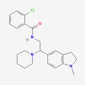 2-chloro-N-(2-(1-methylindolin-5-yl)-2-(piperidin-1-yl)ethyl)benzamide