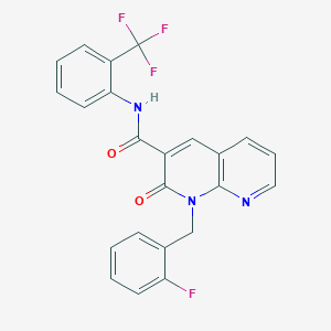 molecular formula C23H15F4N3O2 B2780842 1-(2-氟苯甲基)-2-氧代-N-(2-(三氟甲基)苯基)-1,2-二氢-1,8-萘啶-3-基甲酰胺 CAS No. 1005306-74-0
