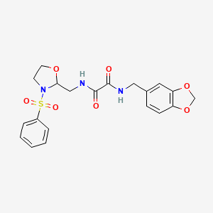 N1-(benzo[d][1,3]dioxol-5-ylmethyl)-N2-((3-(phenylsulfonyl)oxazolidin-2-yl)methyl)oxalamide