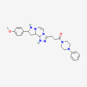 3-[11-(4-Methoxyphenyl)-3,4,6,9,10-pentaazatricyclo[7.3.0.0^{2,6}]dodeca-1(12),2,4,7,10-pentaen-5-yl]-1-(4-phenylpiperazin-1-yl)propan-1-one