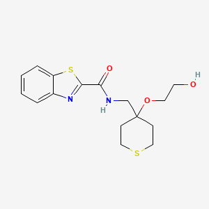 N-((4-(2-hydroxyethoxy)tetrahydro-2H-thiopyran-4-yl)methyl)benzo[d]thiazole-2-carboxamide