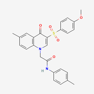 2-[3-(4-methoxybenzenesulfonyl)-6-methyl-4-oxo-1,4-dihydroquinolin-1-yl]-N-(4-methylphenyl)acetamide