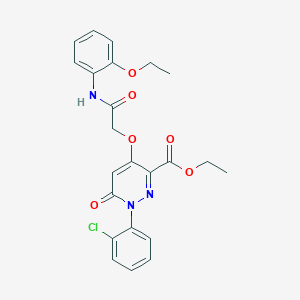 molecular formula C23H22ClN3O6 B2780860 Ethyl 1-(2-chlorophenyl)-4-(2-((2-ethoxyphenyl)amino)-2-oxoethoxy)-6-oxo-1,6-dihydropyridazine-3-carboxylate CAS No. 899729-83-0