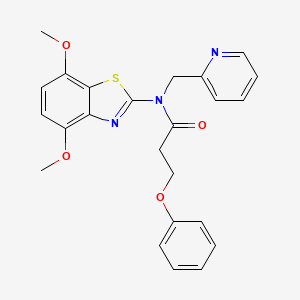 molecular formula C24H23N3O4S B2780861 N-(4,7-dimethoxybenzo[d]thiazol-2-yl)-3-phenoxy-N-(pyridin-2-ylmethyl)propanamide CAS No. 923088-65-7