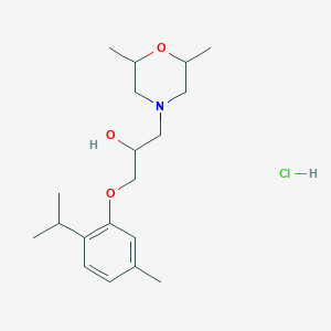 molecular formula C19H32ClNO3 B2780863 1-(2,6-Dimethylmorpholino)-3-(2-isopropyl-5-methylphenoxy)propan-2-ol hydrochloride CAS No. 479633-15-3