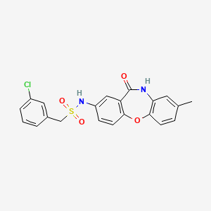 molecular formula C21H17ClN2O4S B2780866 1-(3-chlorophenyl)-N-(8-methyl-11-oxo-10,11-dihydrodibenzo[b,f][1,4]oxazepin-2-yl)methanesulfonamide CAS No. 921898-21-7