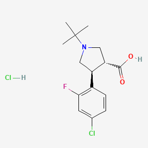 molecular formula C15H20Cl2FNO2 B2780871 (3R,4S)-1-Tert-butyl-4-(4-chloro-2-fluorophenyl)pyrrolidine-3-carboxylic acid;hydrochloride CAS No. 2309431-80-7