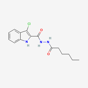 3-chloro-N'-hexanoyl-1H-indole-2-carbohydrazide