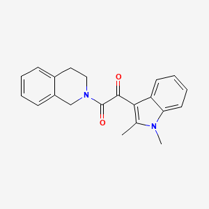 molecular formula C21H20N2O2 B2780878 1-(3,4-dihydroisoquinolin-2(1H)-yl)-2-(1,2-dimethyl-1H-indol-3-yl)ethane-1,2-dione CAS No. 862814-22-0